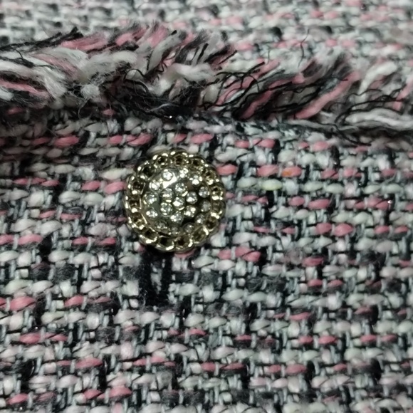 Karl Lagerfeld tweed blazer size 6 pink black - Picture 5 of 10